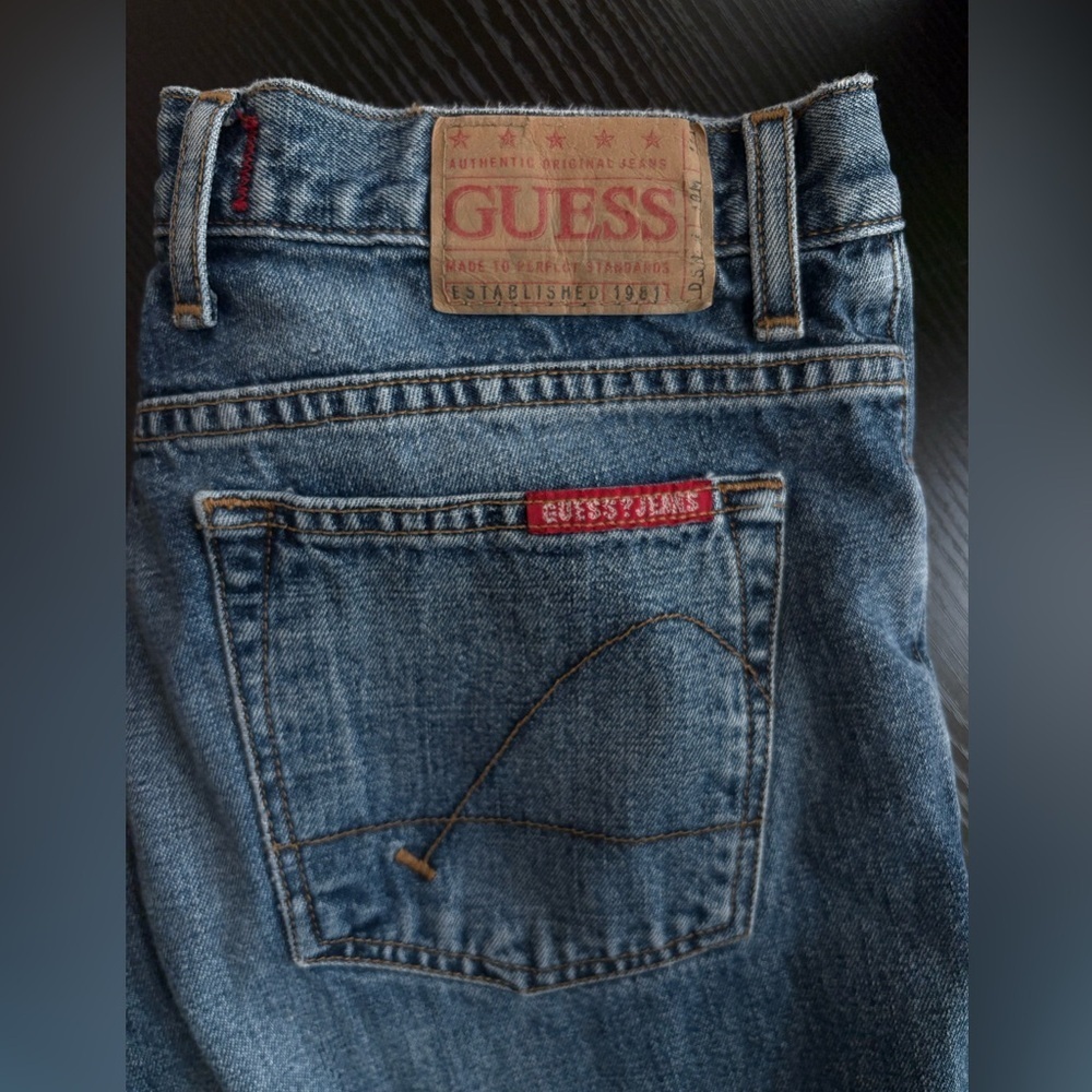 Vintage Guess Medium Blue Straight Jeans - Picture 3 of 6
